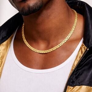 Vintage 90s Y2K Gold Tone Nugget Chunky Link Chain Hip Hop Streetwear